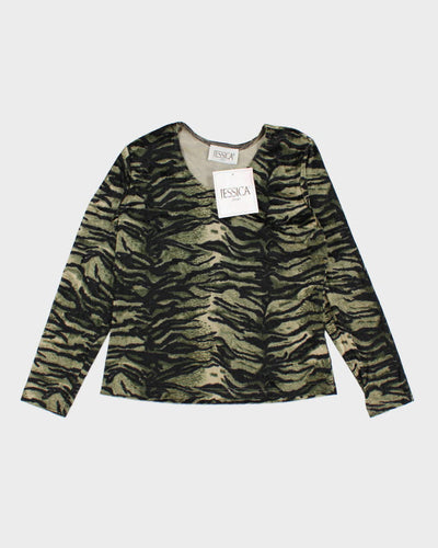 Deadstock Jessica Animal Print Velour Top - M