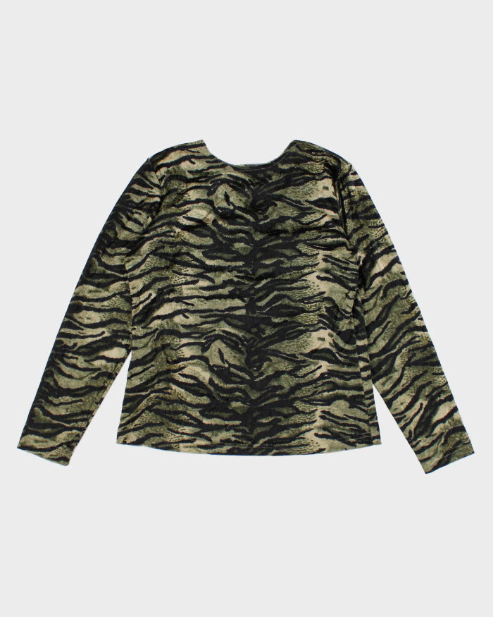 Deadstock Jessica Animal Print Velour Top - M