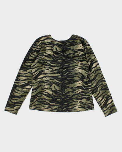 Deadstock Jessica Animal Print Velour Top - M