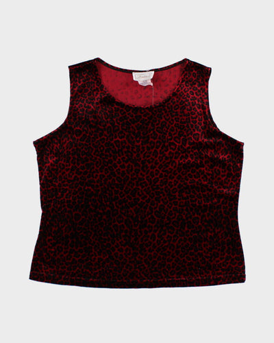 Y2k 00s Traditions Leopard Print Velvet Cami - L
