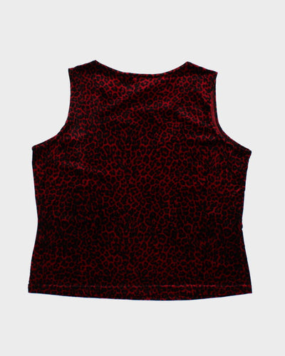Y2k 00s Traditions Leopard Print Velvet Cami - L