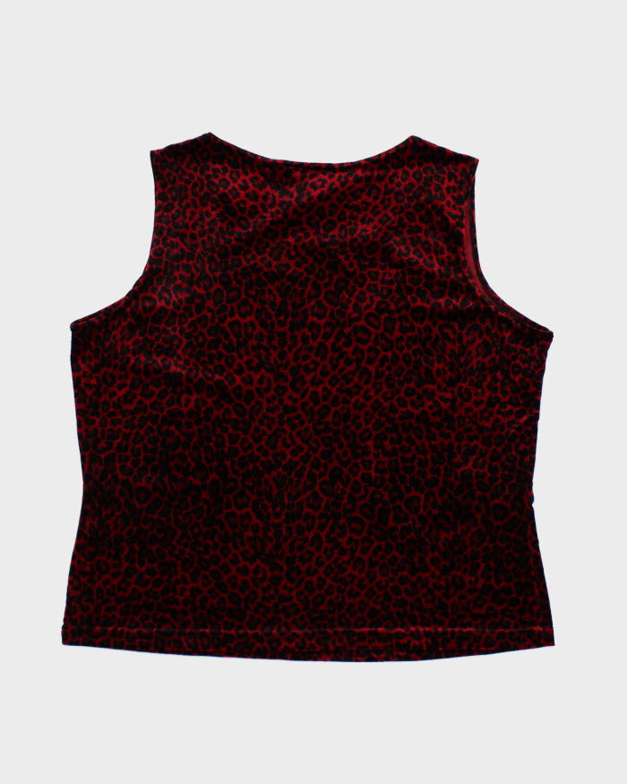 Y2k 00s Traditions Leopard Print Velvet Cami - L