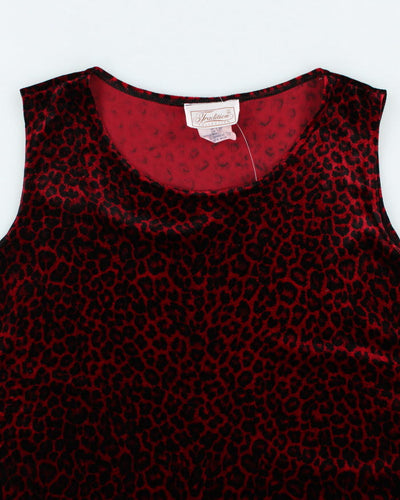 Y2k 00s Traditions Leopard Print Velvet Cami - L