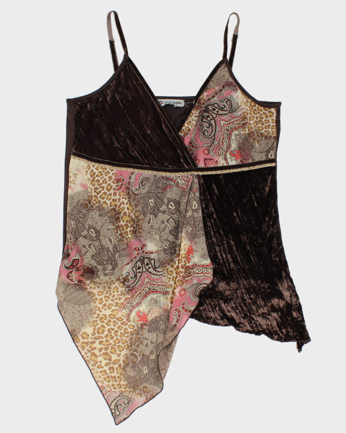 Y2k 00s Option Elle Velvet Paisley Pattern Cami - L