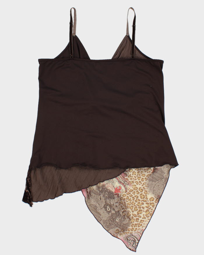 Y2k 00s Option Elle Velvet Paisley Pattern Cami - L