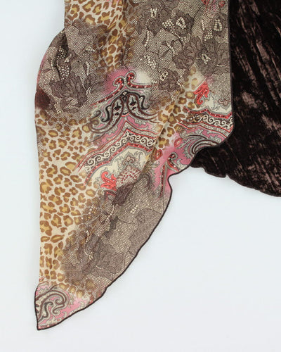 Y2k 00s Option Elle Velvet Paisley Pattern Cami - L
