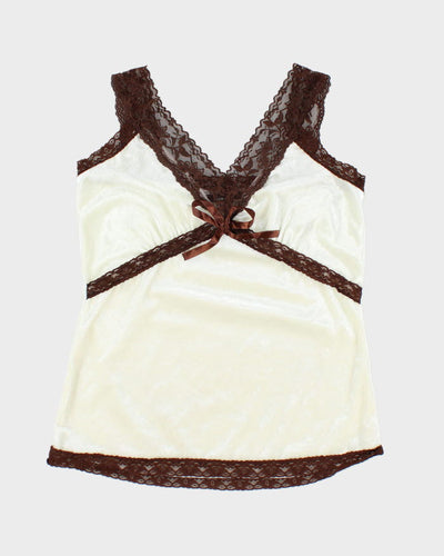 Y2k 00s Bien Etre Velvet Lace Cami - XS