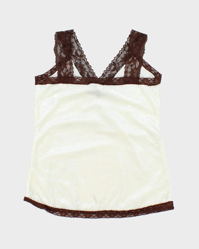Y2k 00s Bien Etre Velvet Lace Cami - XS