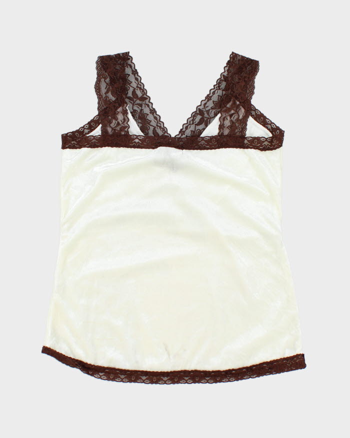 Y2k 00s Bien Etre Velvet Lace Cami - XS
