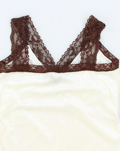 Y2k 00s Bien Etre Velvet Lace Cami - XS