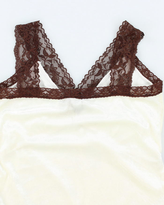 Y2k 00s Bien Etre Velvet Lace Cami - XS