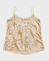 Y2k 00s Gold Velvet Sequin Cami - S