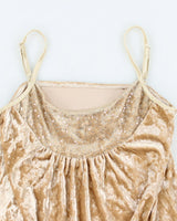 Y2k 00s Gold Velvet Sequin Cami - S