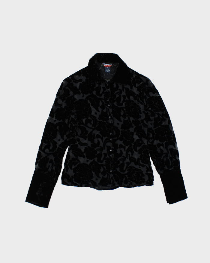Vintage 90s Mac & Jac Mesh Velvet Blouse - S