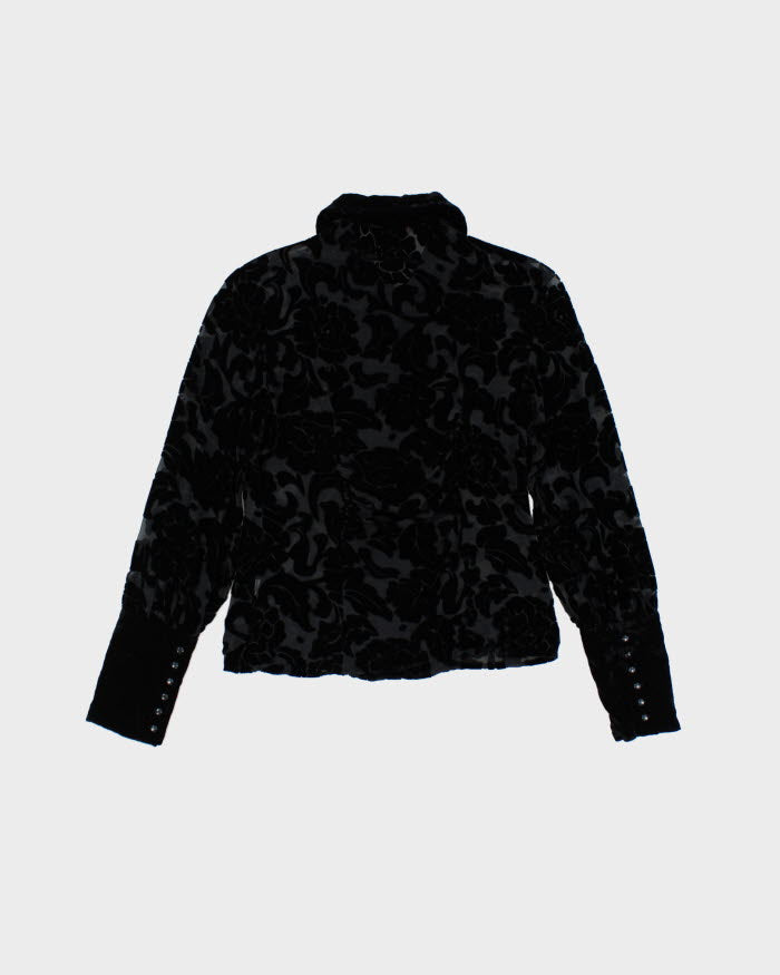 Vintage 90s Mac & Jac Mesh Velvet Blouse - S