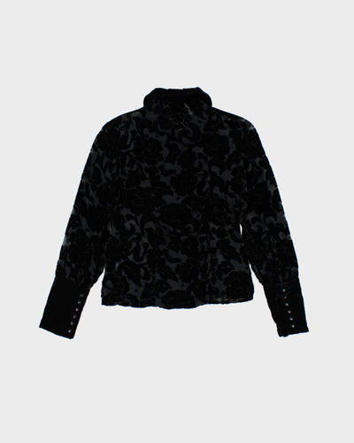 Vintage 90s Mac & Jac Mesh Velvet Blouse - S