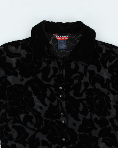 Vintage 90s Mac & Jac Mesh Velvet Blouse - S
