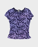 Y2k 00s Smart Set Purple Sheer Velvet Top - S