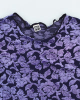 Y2k 00s Smart Set Purple Sheer Velvet Top - S