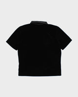 Vintage 90s Liz Sport Velvet Quarter-button Blouse - M