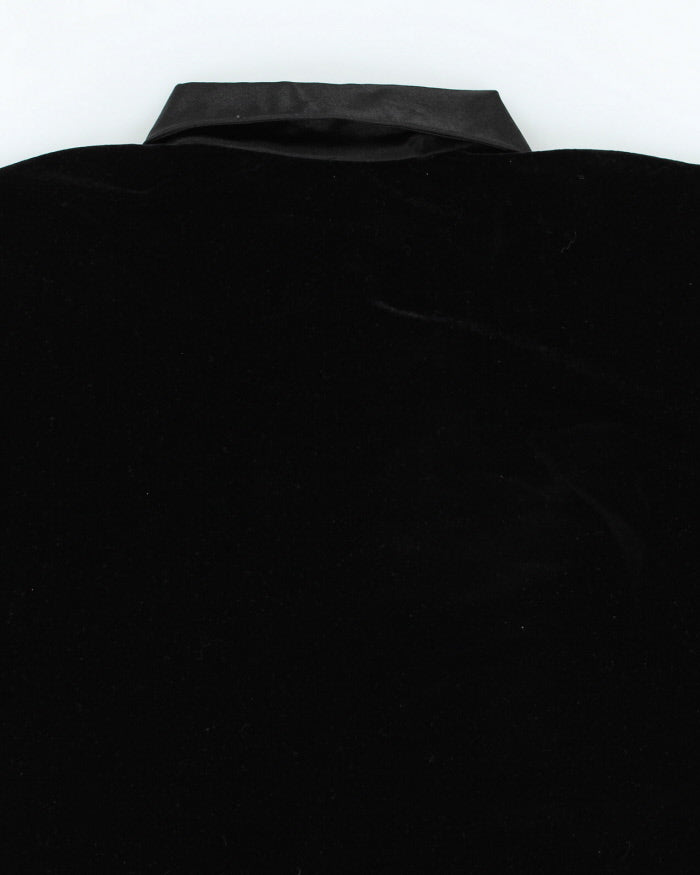 Vintage 90s Liz Sport Velvet Quarter-button Blouse - M