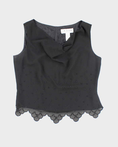 Vintage  J.R. Nites Cowl Neck Beaded Top - L