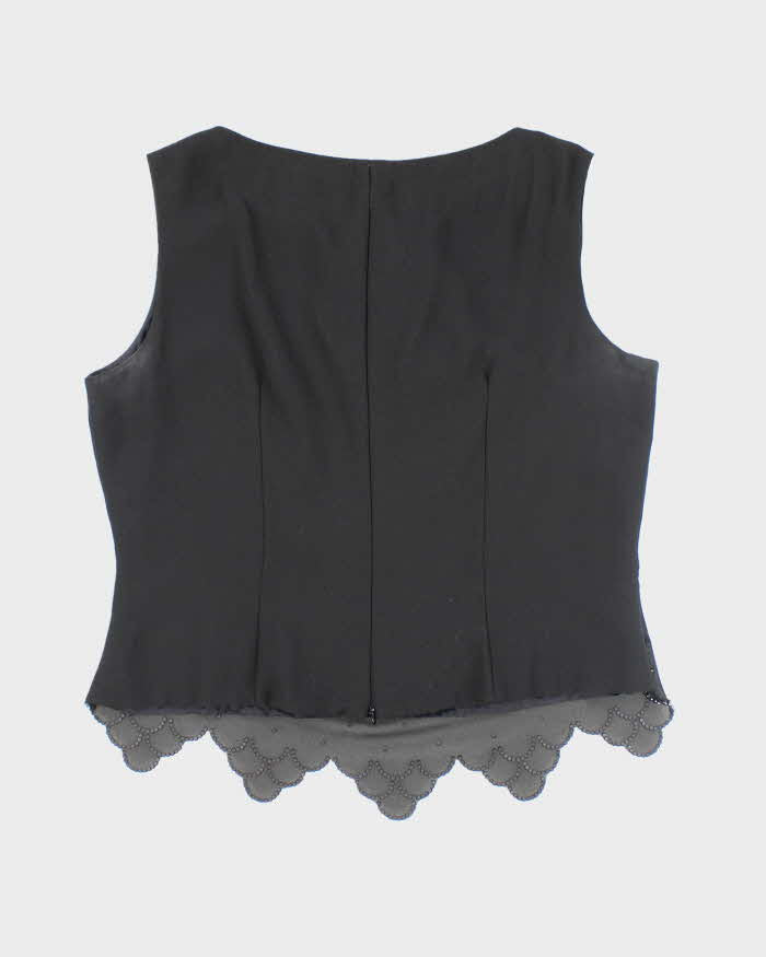 Vintage  J.R. Nites Cowl Neck Beaded Top - L
