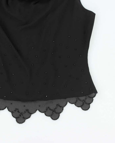 Vintage  J.R. Nites Cowl Neck Beaded Top - L