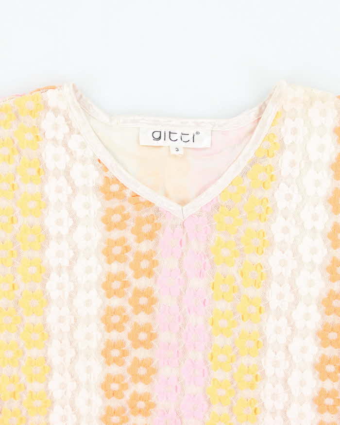 Vintage 90s Gitti Lace Floral Top - M