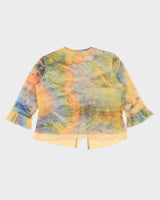 Vintage 90s Sarfisado Lace-up Mesh Top - M