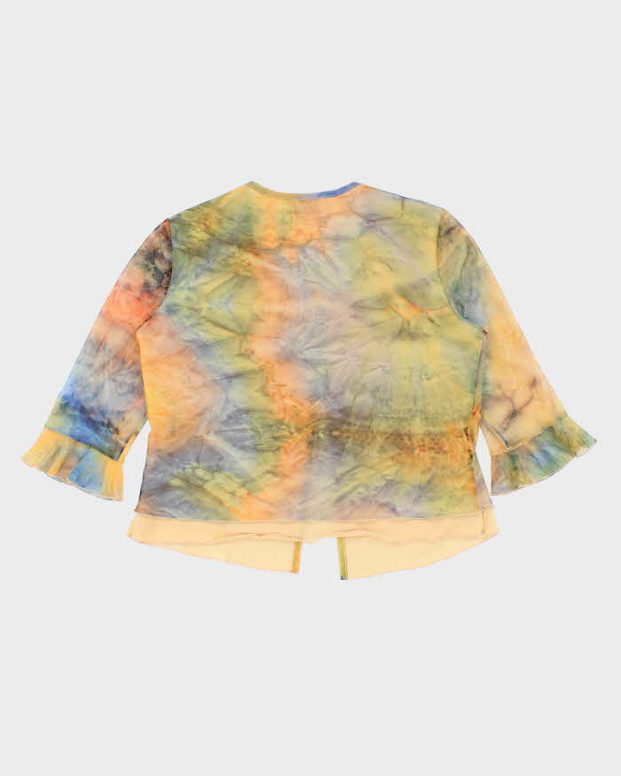 Vintage 90s Sarfisado Lace-up Mesh Top - M