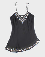 Y2k 00s Suzy Beaded &amp; Embroidered Cami - M