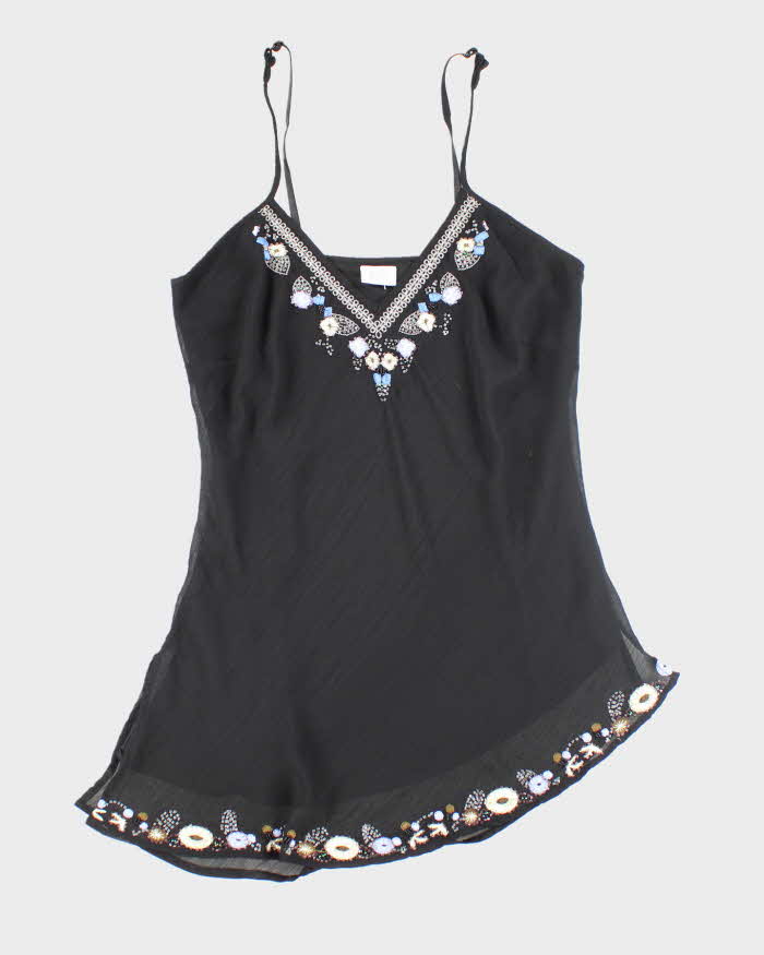 Y2k 00s Suzy Beaded &amp; Embroidered Cami - M