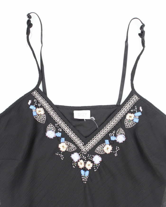 Y2k 00s Suzy Beaded &amp; Embroidered Cami - M