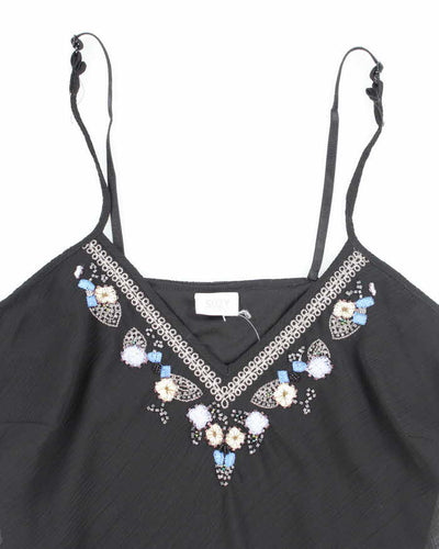 Y2k 00s Suzy Beaded & Embroidered Cami - M