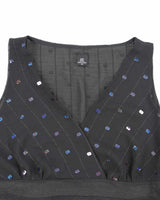 Y2k 00s Net Girl Sequin Asymmetric Hem Top - M