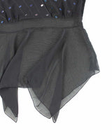 Y2k 00s Net Girl Sequin Asymmetric Hem Top - M