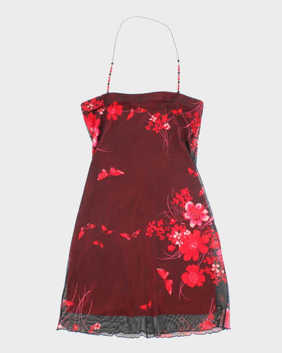 Y2k 00s Seduction Floral Halter Top - S