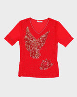 Vintage 90s Vinis Sequin Beaded Top - M