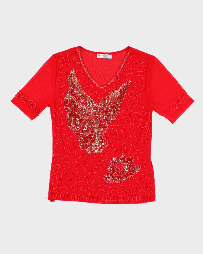 Vintage 90s Vinis Sequin Beaded Top - M