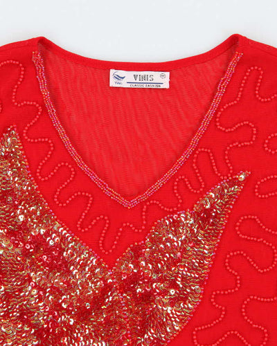 Vintage 90s Vinis Sequin Beaded Top - M