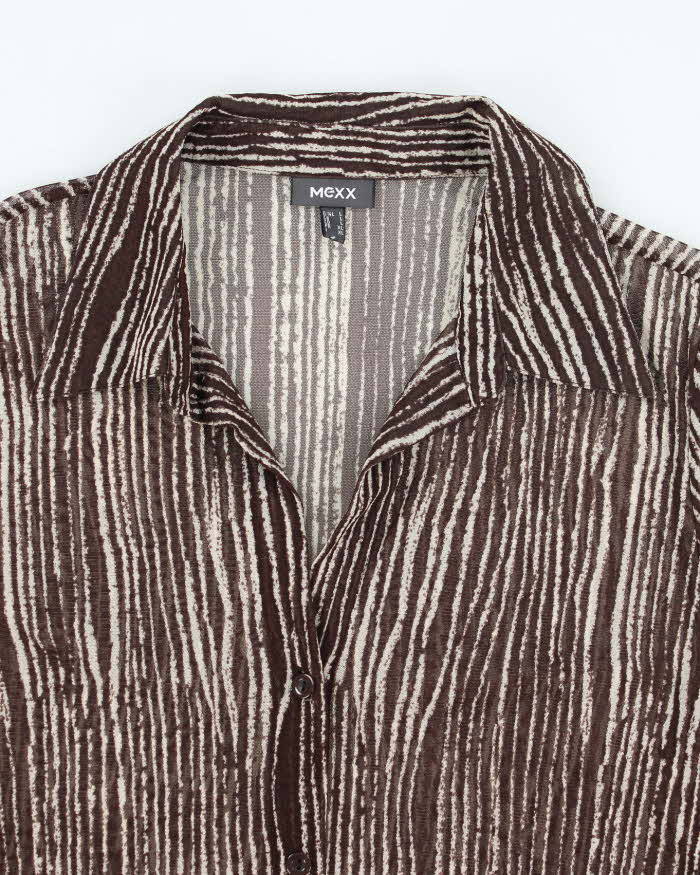 Y2k 00s Mexx Mesh Button-up Blouse - L