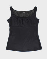 Y2k 00s Tahari Black Satin Cami - M