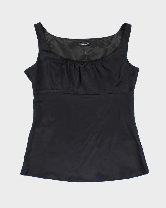 Y2k 00s Tahari Black Satin Cami - M