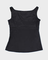 Y2k 00s Tahari Black Satin Cami - M