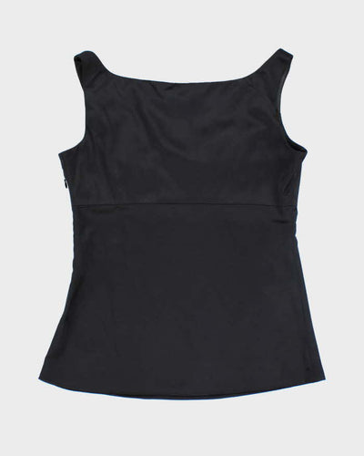 Y2k 00s Tahari Black Satin Cami - M