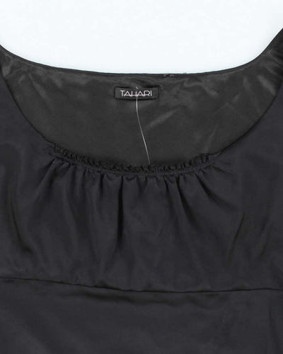 Y2k 00s Tahari Black Satin Cami - M