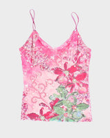 Y2k 00s Venus USA Pink Sequin Floral Cami - S