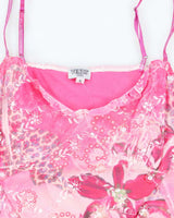 Y2k 00s Venus USA Pink Sequin Floral Cami - S