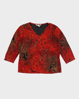 Vintage 90s Nygard Pattern V-neck Top - L